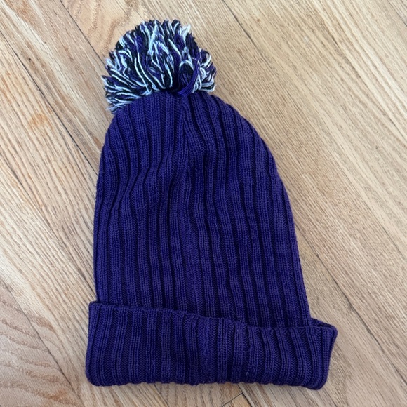 Under Armour Dark Purple Knit Beanie with Pom-Pom - Picture 2 of 3